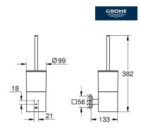 MEDIDAS ESCOBILLERO MURAL ALLURE GROHE